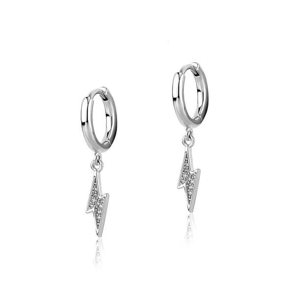 Inlaid Diamond Lightning Niche Earrings Fashion Design Sense Studs Personality Versatile Clips Luxury Jewelry Trendy Men and Women Ear Jewelry