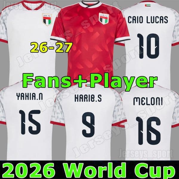 XXXL 4XL 2026 2027 United Arab Emirates soccer jersey HARIB.S PIMENTA CAIO LUCAS MELONI YAHIN.N PEREIRA ZOUHIR SALEH 26 27 National team football shirt