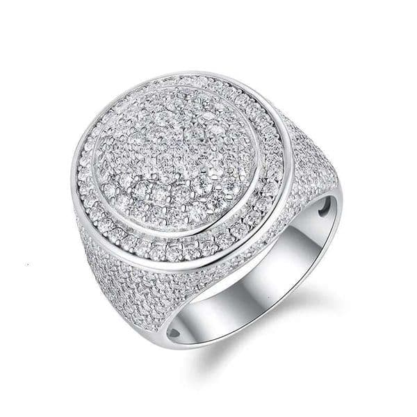 Zanlong 15337 Iced Out Moissanite Ring GRA Certified Lab Diamond 925 Sterling Silver Hip Hop Jewelry for Men Fashion Wholesale