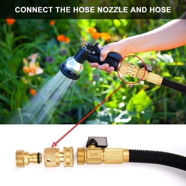 Garden Water Connectors Solid Brass Quick Connector Garden Hose Fitting Water Hose Connectors 3/4" GHT or G3/4" (2Female+2Male)