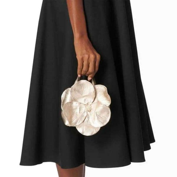 Designer Solid Mini Handbag High Quality Spliced Floral Flower Temperament Minimalist Tote Bag Women