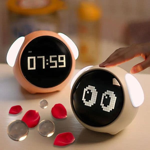 Child Alarm clock Digital Emotion Table Clock WIth Light Wireless Smart Bedside Cute Cartoon For Kids 260323BJ