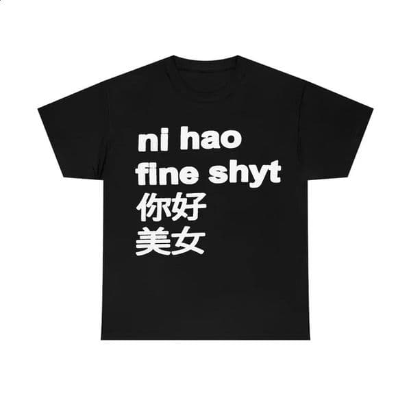 Creative Nihao Printed Y2K T-shirt Hip Hop Cozy Short Sleeve T-shirt Cool Tee Retro Streetwear Women Fashion Clothiing 260319