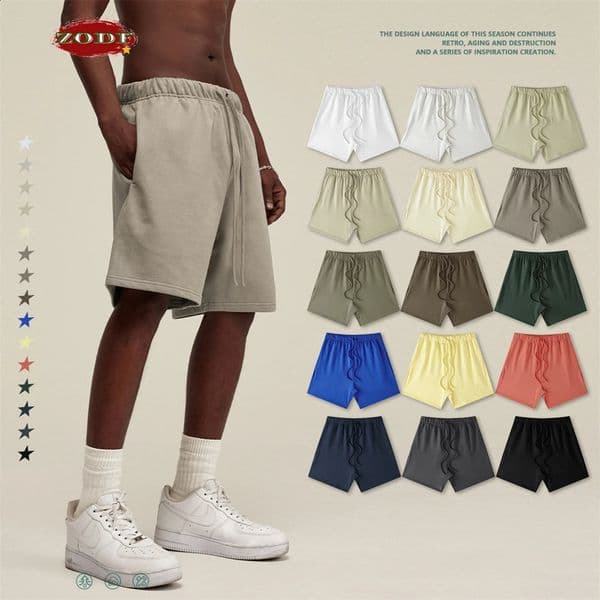 ZODF 2025 Summer Men Heavy Weight 425gsm Cotton Shorts Unisex Women Loose High Street Comfortable Solid Pants Streetwears HY0495 260321