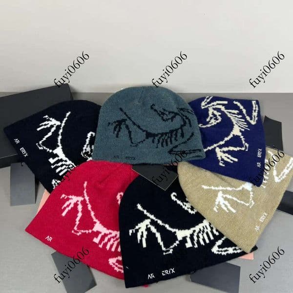 designer wool luxury cashmere hat embroidered ancient bird pattern street fashion brand beanie autumn and winter warm ski hats
