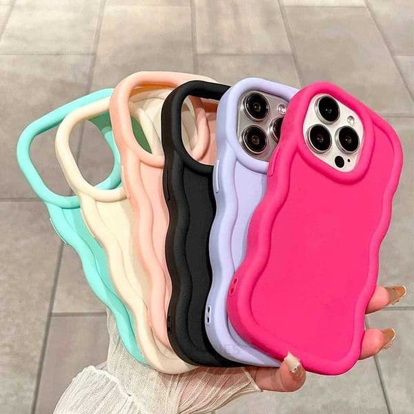 Cute Candy Wavy Silicone Case For Iphone 16 11 12 13 14 15 Pro Max 7 8 Plus Iphone16 16pro 16plus X Xs Soft Back Cover Se 2022 H260323