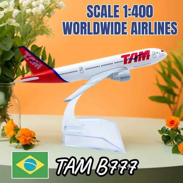 Scale 1400 Replica TAM B777 Diecast Aircraft Boeing Airbus Airplane Model Miniature Aviation Figures Children Kids Toy for Boys L260320 L260323