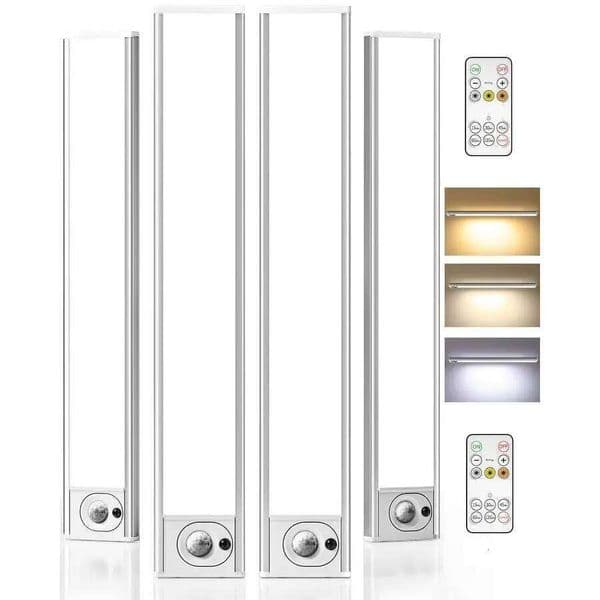 12inch Under Cabinet Lighting with Remote, 2400mAh USB Rechargeable Battery LED Lights, Smart Motion Sensor Wireless Indoor, Dim 26H0323