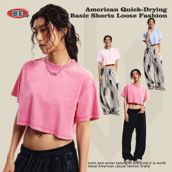 Women's Clothing Spring/summer Polo Trendy New Round Designer T-shirt Neck Cropped Top Loose Fit Short Sleeve Designer Hoodie Sports T-shirt For Women