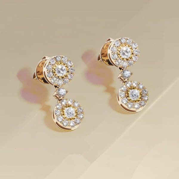 Jewelry fashion women's full diamond round Moissanite studs exquisite crystal earrings best-selling product