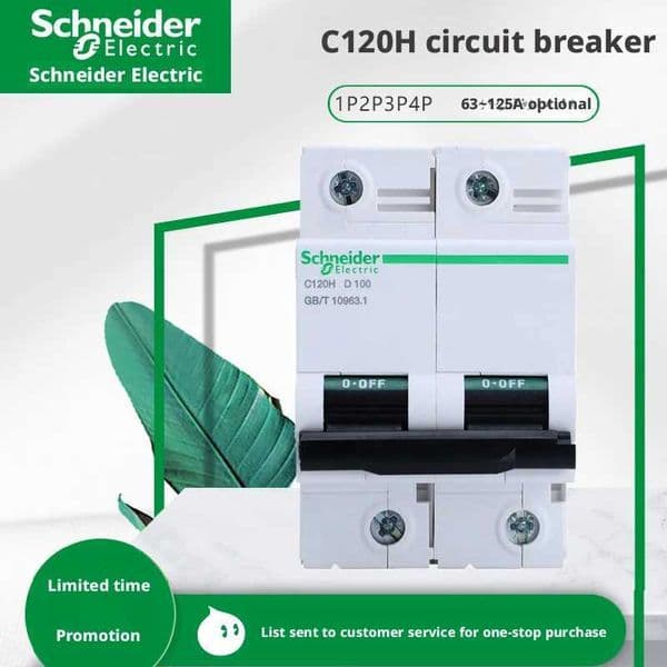 Schneider Electric C120H High Current Circuit Breaker 63A 80A 100A 125A 1P 2P 3P 4P C Type/ D Type X260323
