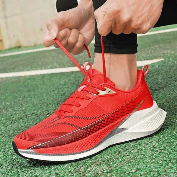 2026 Spring Mesh Sports Shoes - Mens Breathable Student Couple Shock Absorbing Soft-Tread Racing Running Shoes - Womens K260323