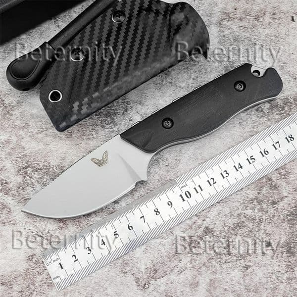 BM 15017 with K-shield Small Straight Knife 8Cr13Mov Blade G10 Handle High Hardness Portable Self-defense Tactical Knife