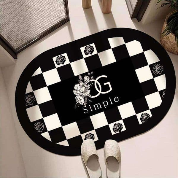VIKAMA French Diatomite Floor Water-Absorbing and Anti-Slip Bathroom Foot Mat, Kitchen Carpet, Home Decoration 26Y0323