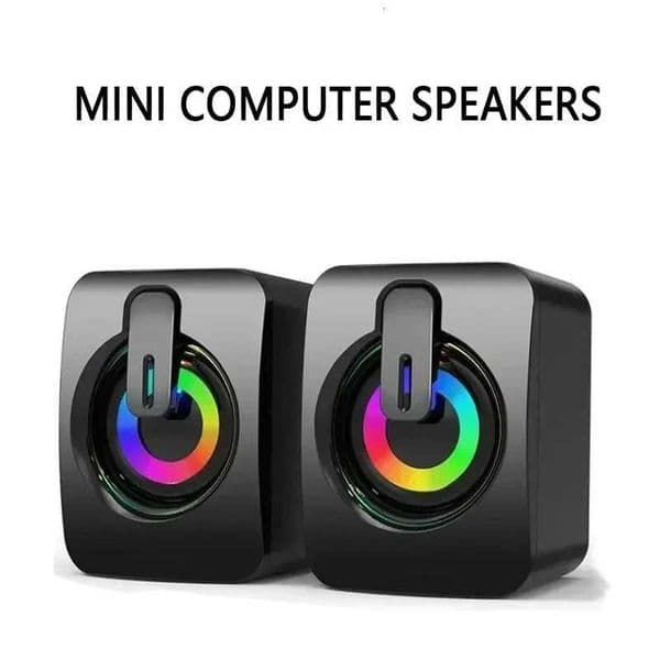 Mini Computer Speaker Stereo HIFI Stereo Subwoofer Speaker PC Sound Box With LED Light USB Cable For PC Laptops Computer Desktop X260323
