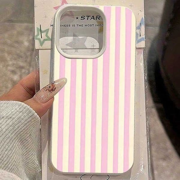 Simple Vertical Striped Lichee Pattern Phone Case For iPhone 17 16 15 14 13 12 11 Pro Max XS XR X 16E 16 Plus 17 Air Cover H260323