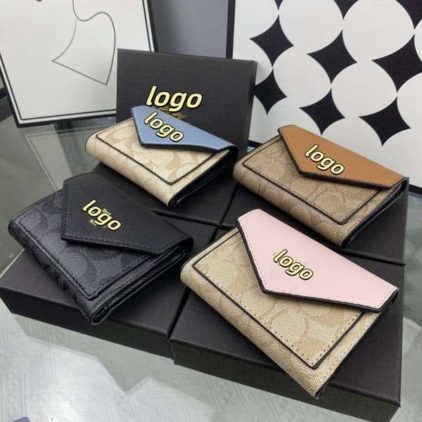 Luxury Brand Coin Purse And Card Holder Off Clutch Koujia Wallet Gift Box Set Flip Top Small Square Bag Cross Border Series
