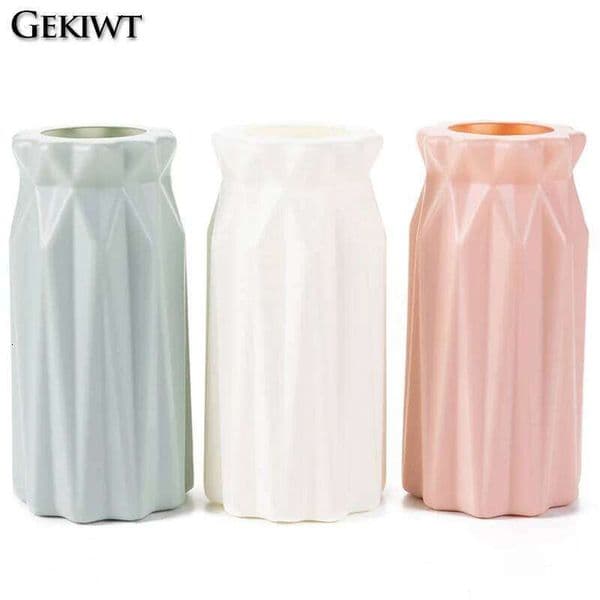 Dried Vase with Minimalist Geometry Plastic Pot Living Room Small and Fresh Flower Arrangement Decoration 26Y0324