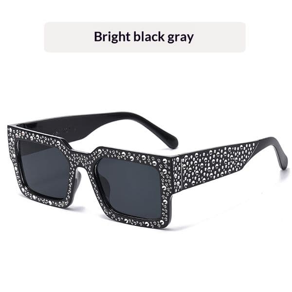 Diamond studded starry sky square sunglasses, personalized sunglasses, fashionable and trendy internet celebrities, street photography, fashion shows