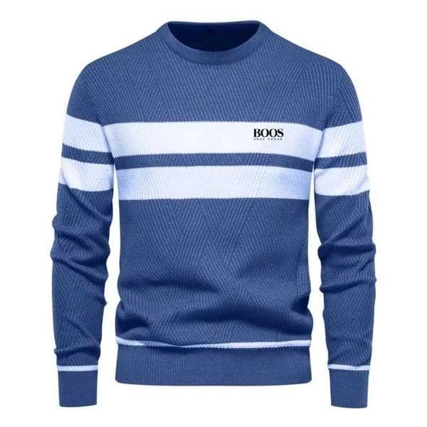 New Autumn Pullover Mens Sweater O-neck Patchwork Long Slve Warm Slim Sweaters Men Casual Fashion Sweater Men Clothing L251111SHLT