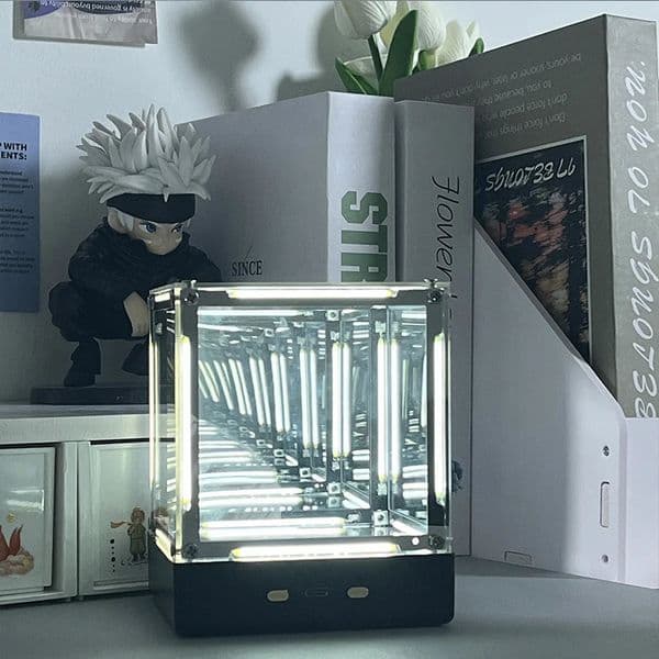 4D Hypercube LED Night Light DIY Wireless Table Lamp for Gamer Room Decor Acrylic Cube Desk Ornament Action Figure Display Box 260324