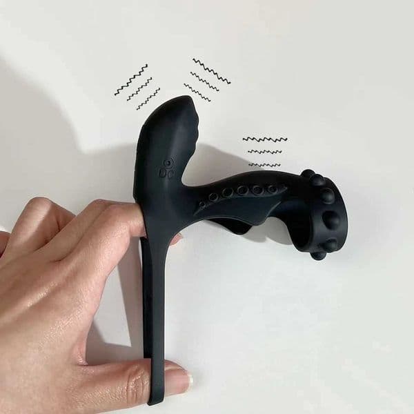 Titan Dual Motors Vibrating Penis Rings Strectchy Silicone Sleeves Cock Cage Couple Toy Mens Sex Toy Massager Delay Ejaculation gbamboo2017_ARMY