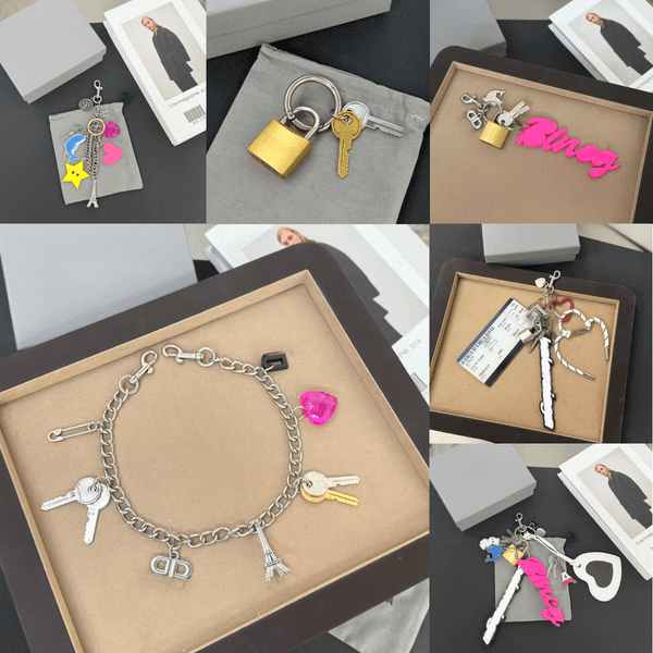 Designer Keychain Women's Bag Charm Luxury Souvenirs Multicolored Pink Brass Plastic Aki Charm Keychain Pendant Handbag Charm Accessories Gift