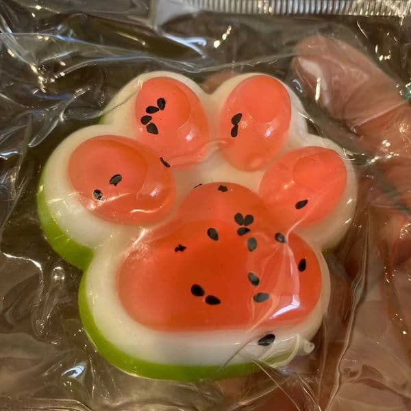 Watermelon Cat Paw Squeeze Pinch - Slow Rebound Realistic Paw Design Fun Suitable for Valentines Day/birthday Gifts H260407