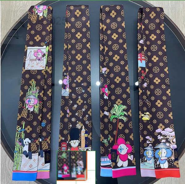 40style Newest Classic Women Twilly Headband Fashion Bag Scarfs Designer Scarf for Women Hair Thin Scarves Neck Tie 120-8cm