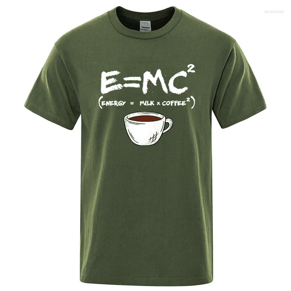 Men's T Shirts Summer T-shirt Cotton Casual Funny Energy Milk Coffee Print Men Cool Loose O-neck Tops For Short Sleeve Male Tees