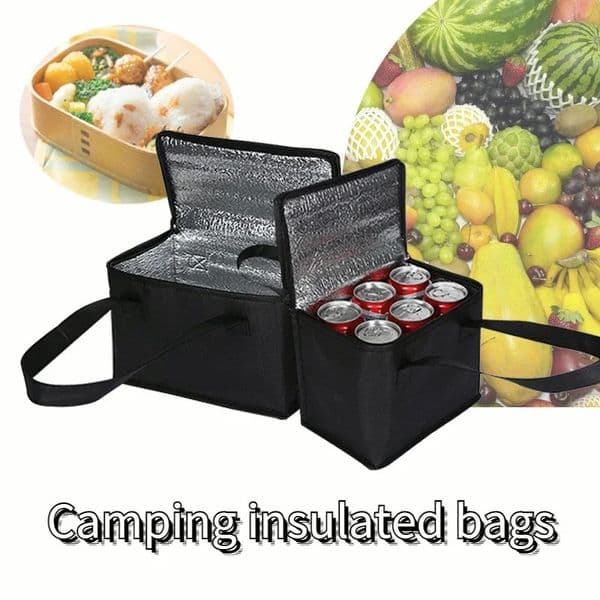 Portable Thermal Insulated Cooler Bags Large Outdoor Camping Lunch Bento Box Trips BBQ Meal Drink Zip Pack Picnic Supplies 260324BJ