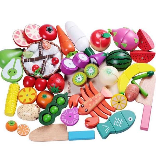 1PCS Magnetic Wooden Cutting Fruit Vegetables Food Toys Pretend Play Simulation Kitchen Model Educational Toys For Children Kids S251230