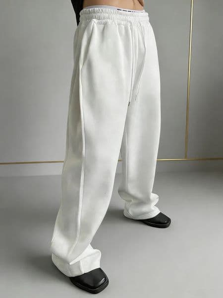2026 Straight Spring Autumn Joggers Men Jogging Sweatpants Sportswear Knit Tracksuit Sports Pants Trousers Wide Leg Clothing 260324