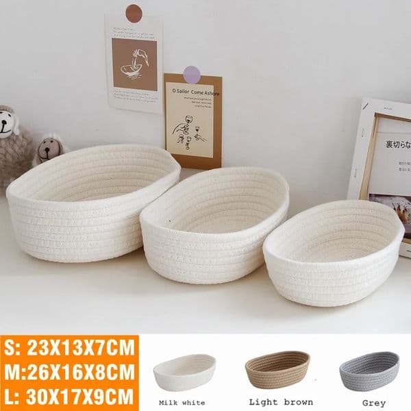 Nordic Cotton Rope Woven Storage Baskets Organize Boxs Desktop Sundries Basket Key Cosmetics 260324BJ