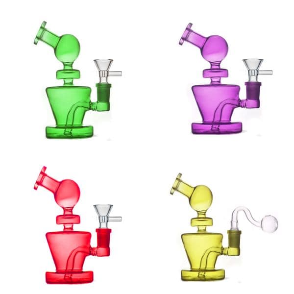 Wholesale Newest Rainbow colorful mini Travel 14mm female glass water bong pipe hookah tobacco bongs with smoking oil burner or tobacco bowl