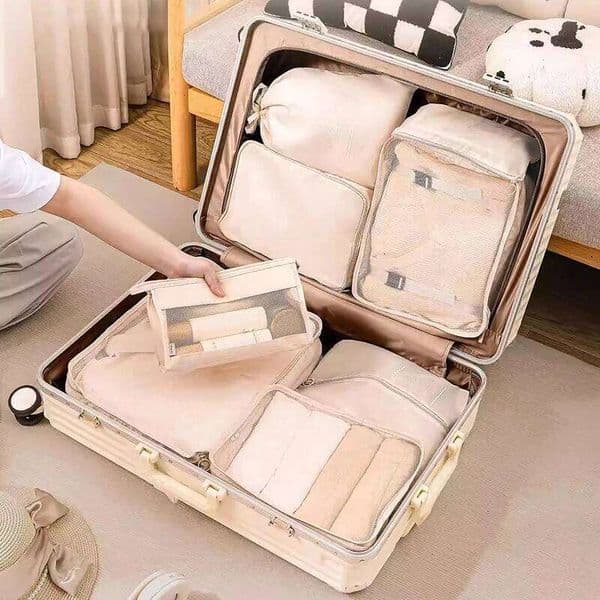 8pcs Set Portable Clothes Sorting Organizer Bag,Packing Cubes,Travel Makeup Shoes Clothing Organizer,Luggage Travel Storage Bags 26Y0324