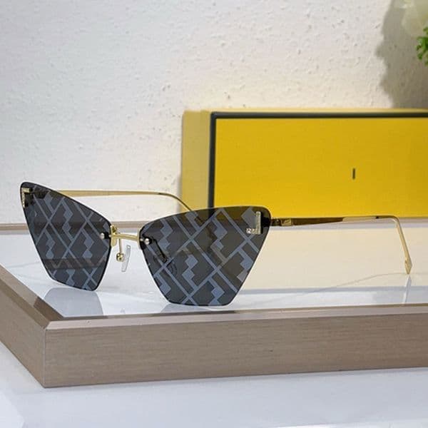 Designer Men Butterfly Sunglasses Brand Women Frameless Sunglasses Metal Temples Top Quality Outdoor Vacation Travel Womans Glasses UV Protection FE4160US