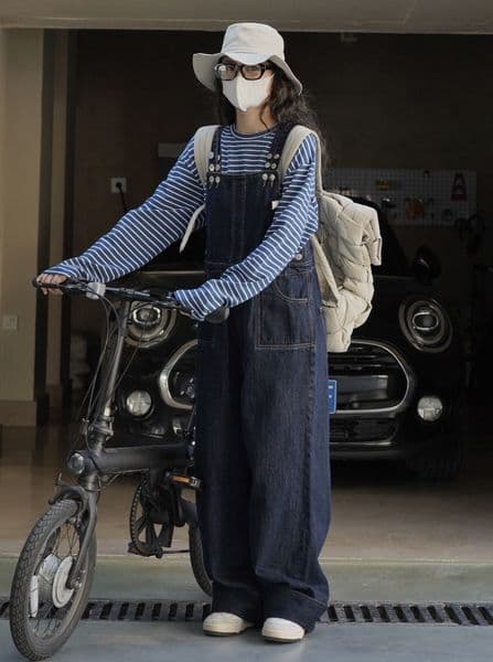 Designer Pants Xuman Spring New Japanese Retro Wide-leg Workwear Denim Overalls Adjustable Loose Slimming Casual Pants For Women