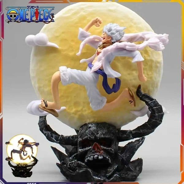 14cm Anime Figure Moon Fairy Nika Monkey D Luffy Gear 5 With Moon Light Action Figure Statue Model Collection Toys W260324