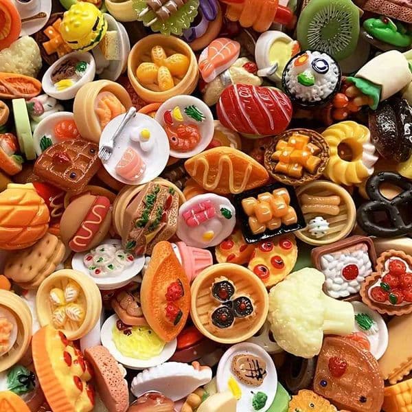 Mini Food Toys Mixed Style Resin Food Doll Kitchen Mini Food Statue DIY Accessories Halloween Christmas Gifts S251230