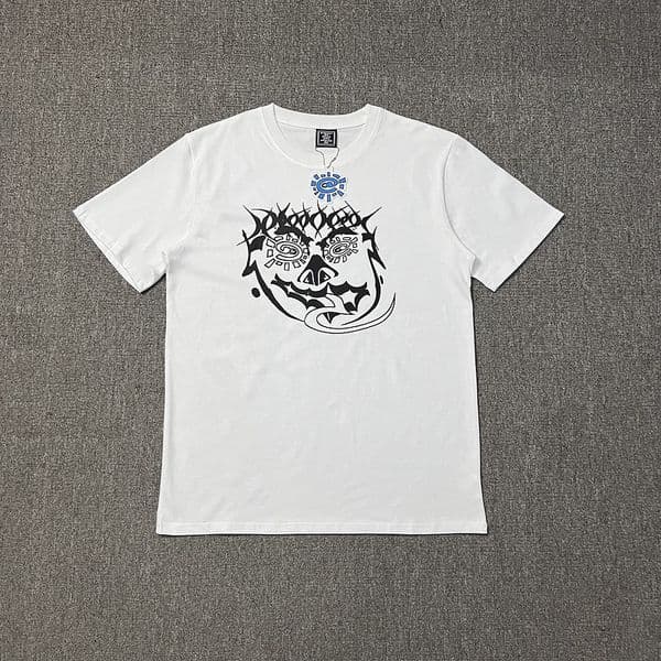 Summer new trend sports sweat-absorbing short sleeves new grimace printing short sleeves street hip-hop versatile T-shirt men