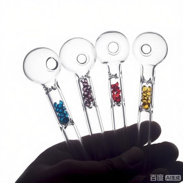 Popular colorful Diamond Glass pipe Smoking Oil Burner Smoke Straight Tube Pipe Water Hand Nail Tips 12cm Smoking accessories