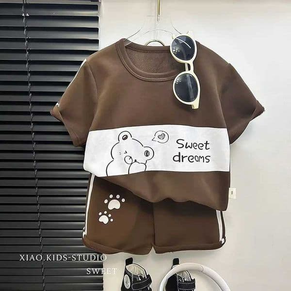Childrens Sets mother Kids Clothes Boys Girl T-shirt Shorts 2PCS Short sleeve Baby Children Clothing Toddler Suit Striped S251226R4P3
