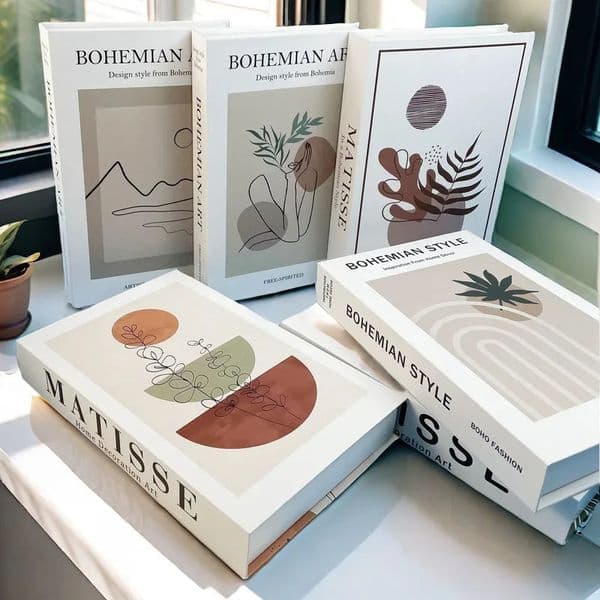 Boho Monet Matisse y Book Storage Box Home Interior Decoration Decorative Books Coffee Table Bedroom Living Room Decor 260324