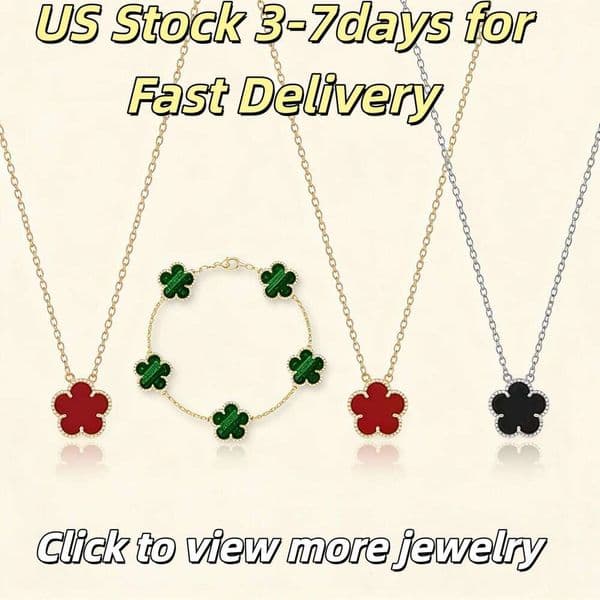 luxury four leaf clover necklace and bracelet set premium lucky clover jewelry