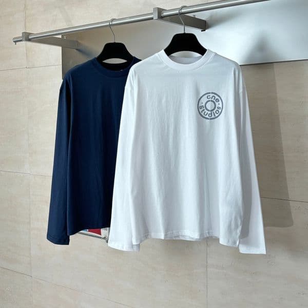 Men's Plus Tees Polos Men's Vintage Print Crew Neck Long Sleeve T-Shirt Retro Loose Drop Shoulder Cotton Tee for US/UK Market designer t shirts 53e54