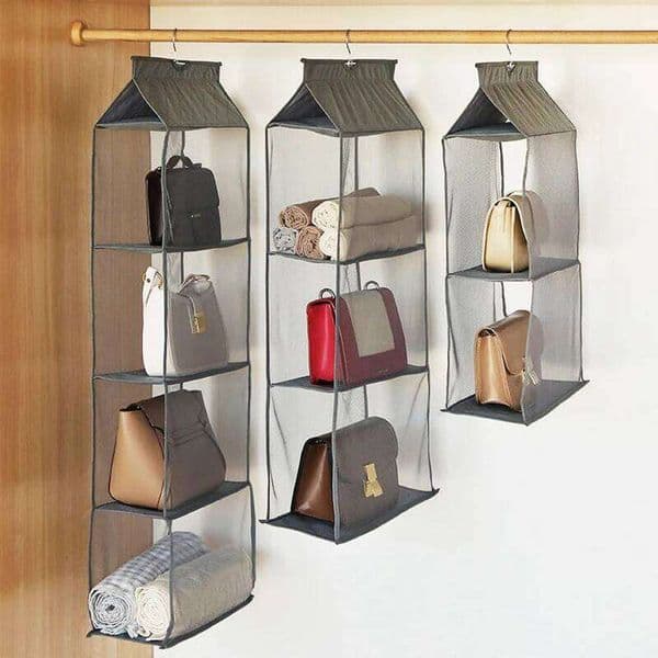 handbag storage Organizer Wardrobe Closet Storage Transparent Three-dimensional Home Organization hanging bag 26Y0324
