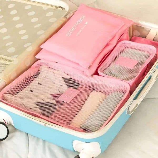 Set 6psc/Set For Packing Cube Clothe Storage New Luggage Suitcase Organizer Pouch Kit Travel Bag Accessorie 26Y0324