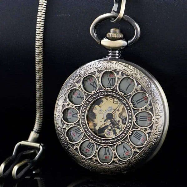 Luxury Hollow Mechanical Pocket Watch Retro Necklace Pendant Clock Men Women Jewelry Birthday Gift Relojes De Bolsillo Mecanicos
