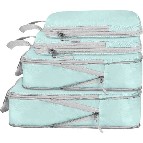 3/4Set Compression Cubes Travel, Lightweight Space-Saving Extendable Packing Organizer for Carry on Luggage Suitcase 26Y0324